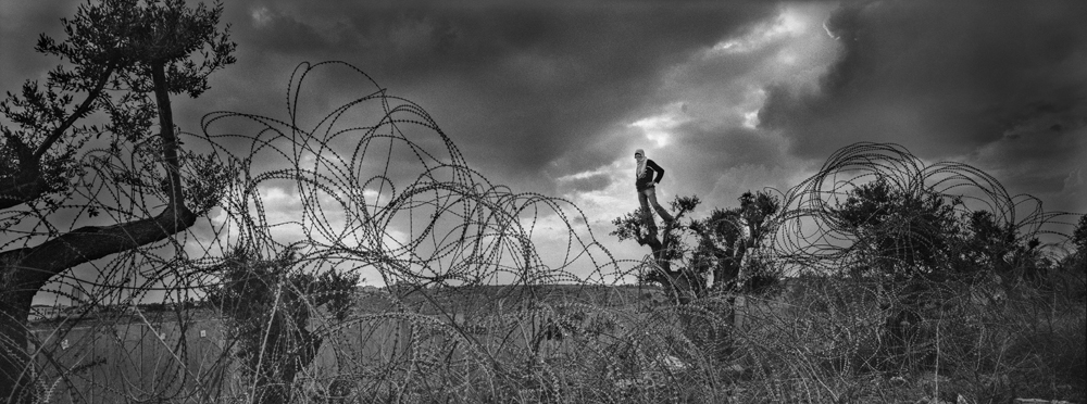 נער פלסטיני מסתכל על משטרה ישראלית - וולברג פבל