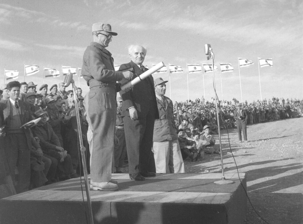 פתיחת כביש הגבורה (עוקף לטרון), בן גוריון ויעקב דורי - כרמי בוריס