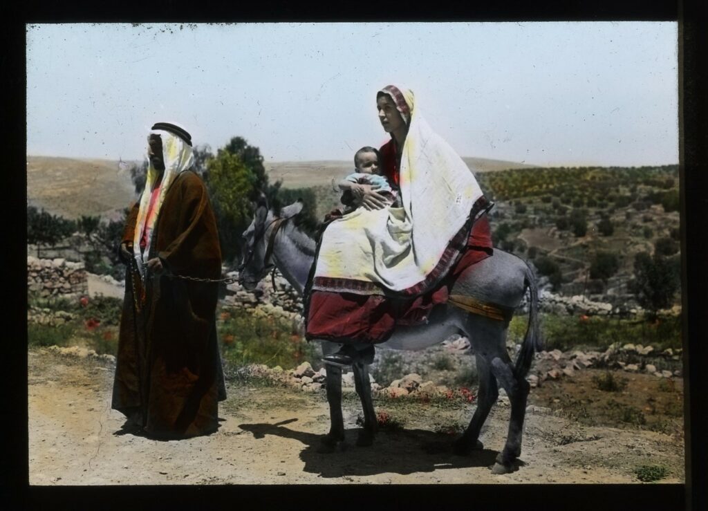 אישה ותינוק על חמור - ראאד חליל