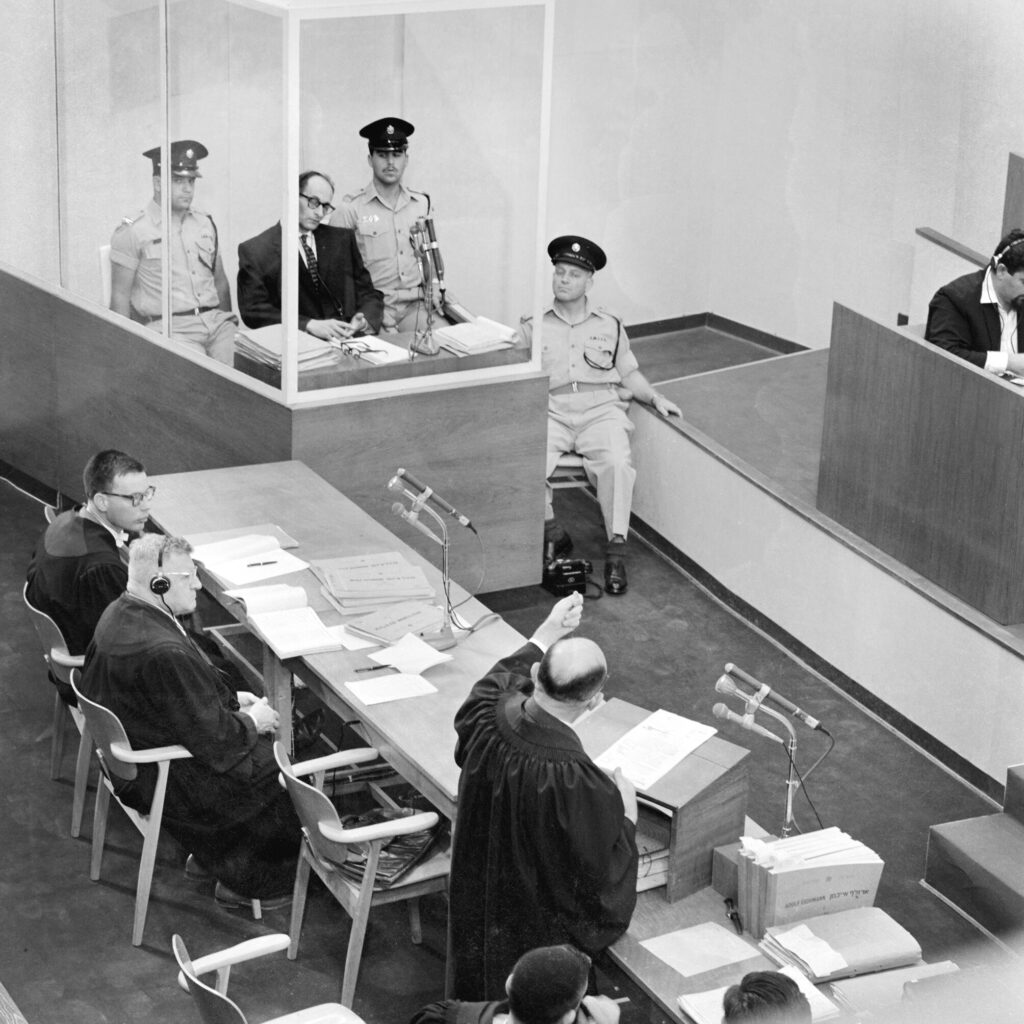 משפט אייכמן. התובע גדעון האוזנר בנאום הפתיחה - גולדמן פאול